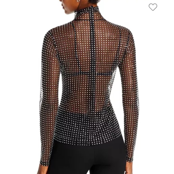 A.L.C James Crystal embellished Mesh Turtleneck Top - 0 - Picture 6 of 8
